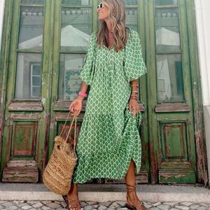 Casual Dresses Breathable Women Long Sleeve Dress Boho Style Loose Evening Party