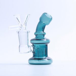 Tubos de água de bononidade de vidro de vidro de cachimbo de vidro de 14 mm 14 mm de altura Bongos portáteis resistentes ao calor com Banger tigela Dab Rig Mini Tubacco Hand Pipe Small Bubbler Gaker