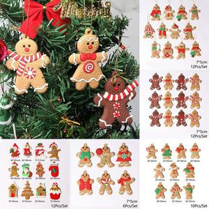 Noel Dekorasyonları 2022 Gingerbread Man Tree Süsler Yıl#39; Sec Dekor Xmas Asma Kolye Takılar Oturma Odası Dekorasyon Araçları