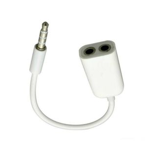 Cavo audio bianco da 3,5 mm Doppio auricolare per cuffie Y Splitter Cavo Jack Aux