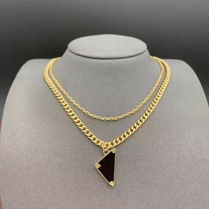 Fashion mens and womens necklaces triangle pendant necklaces vintage luxury designer jewelry ladies titanium stainless steel hip hop punk thick chain earrings