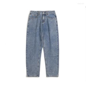 Herrenjeans Herren Übergröße 42 46 48 Hip Hop Blau Schöne lockere Hose mit weitem Bein Männliche Denim-Knöchellänge