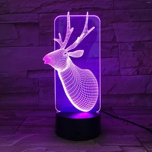 Lampy stołowe 7 Zmiana kolorów zdalny dotyk przełącznik świąteczny świąteczne lampy 3D Lamparas de mesa lampa biurka