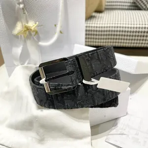 Men's designer belt women's men's casual letter smooth gold and silver buckle belt length size 90-125c