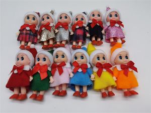 Noel Tinik Elf Bebekleri Parıltı Giysileri ile Noel Ağaç Süs Mini Elf Tatil Çorap Dolgular Bebek Kız Doğum Günü Hediyeleri