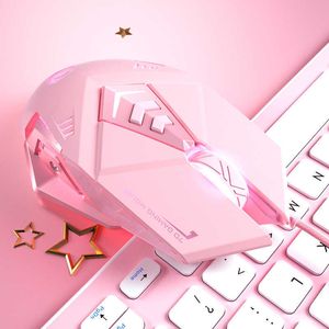 Mice 2.4G Wireless Mouse Rechargeable Gaming RGB mouse Ergonomic Gamer pink Mute Mouse Gamer Mice For PC laptop T221012