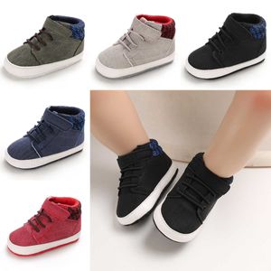 Flat shoes 2022 New Arrival Boys High Top Non-Slip Sneakers Newborn Baby Toddler Shoes First Walkers Casual Fashion L221012