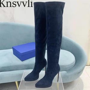 Boots Sexy Super High Heels Over The Knee Women Suede Leather Platform Shoes Stiletto Runway Thigh Woman