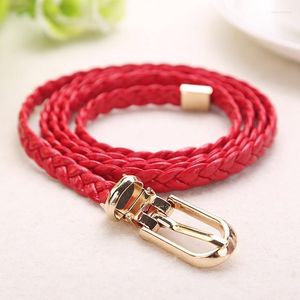 Belts Pu Leather Belt Women Girdle Skinny Thin Waist Strap Hand Knit Waistband AccessoriesBelts