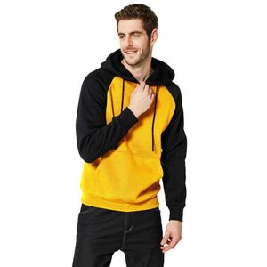 Herrtröjor tröjor mode söt par man streetwear gul huva tröja manlig långärmad topp casual överdimensionerade lapptäckpojkar g221011
