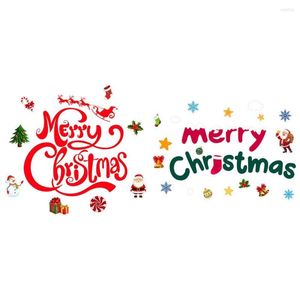 クリスマスの装飾漫画メリー冷蔵庫マグネットキャビネット面白いサンタクロース雪だるまステッカーかわいいキッチンガレージホリデーホーム装飾