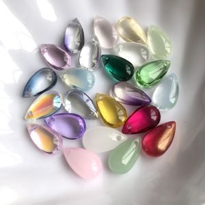 10st 15x8mm Teardrop Crystal Glass Top borrade lösa hängspärlor för smycken som gör DIY örhänge fynd