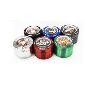 Diamantwürfel-Räucherkräuter-Tabakmühlen, Spielkarten-Design, 4-teiliger Metallbrecher, Handmühle, 52 mm
