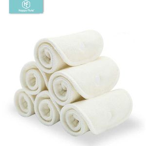 Fraldas de pano happyflute 10 pcs 2 camadas Bambu 2 Microfiber Born Liner Insert para fralda de bebê fralda natural de bambu lavável 221014