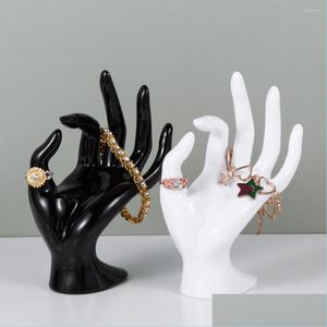 Sacchetti per gioielli Borse Sacchetti per gioielli Supporto per display a forma di mano Anello per bracciale Supporto per supporto per orologio Consegna di goccia 2022 Imballaggio Dhpkf