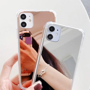 Specchio per il trucco Custodie per telefoni in acrilico Guscio in plastica dura in TPU per iPhone 14 Pro Max Plus Fashion iPhone14 13 12 11 7 8 X XR XS Protezione antiurto Designer Make Up Back Cover