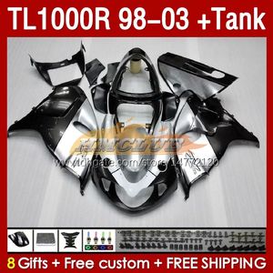 Fairings & Tank For SUZUKI SRAD TL-1000 TL 1000 R 1000R 98-03 silvery black Bodywork 162No.8 TL1000 R TL1000R 98 99 00 01 02 03 TL-1000R 1998 1999 2000 2001 2002 2003 Fairing