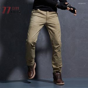 Calça masculina masculino de cintura média tática da cintura sólida casual calça longa e travessura de carga à prova d'água de carga ao ar livre Four Seasons