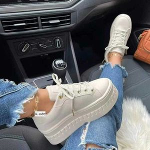 Dress Shoes Women Wedge Heel Platform Sneakers 2022 Spring Autumn Casual Outdoor Walking Shoes Plus Size 43 Fashion Vulcanized Sports Shoes T221012