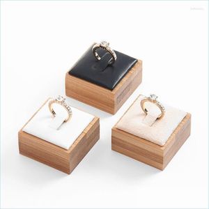Torebki biżuterii torebki biżuterii drewniane pierścień stojak na wystawę Pierścienie organizator holownika biżuteria
