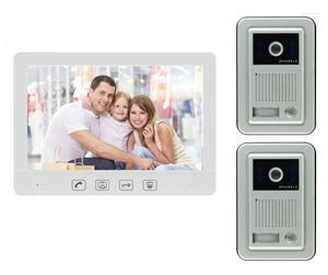 Videodörrtelefoner Zhudele 700TVL HD Telefonintercom System med Doorbell CCD Camera Wide Vinkel 10.1 tum Luxury Monitor Night Vision 2V1