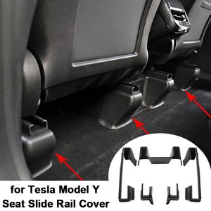 For Tesla Model Y Under Seat Corner Guard Rear Seat Slide Rails Protector Cover Anti-Kick Decor ModelY 2022 Protection Shell Accessories Interior Accessory