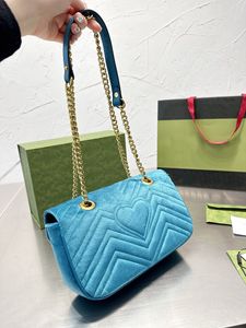 marmont velvet Shoulder Bags Designer Handbags Women luxury top handle Chain crossbody Bag purse wallet width 26cm