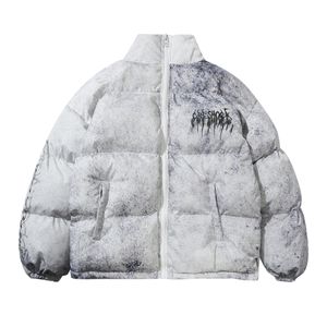 Graffiti tinta Tay Dye Print Cotton Down Jackets Parka Streetwear Inverno Casual Punk Rock Puffer acolchoado parkas hipster unissex Down Down Down