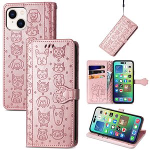 Süße Katze Hund Flip Leder Portemonnaie Hülle für iPhone 14 13 12 11 Pro Max 6S 7 8 Plus XS XR Kartensteckplatz Rückabdeckung