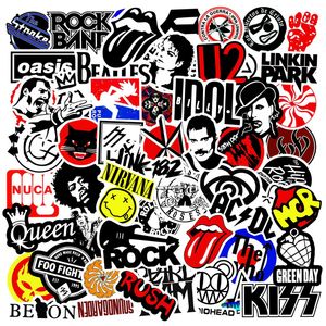 100pcs punk kaya çıkartmaları rock and roll müzik çıkartması vinil su geçirmez çıkartmalar su şişesi dizüstü bilgisayar telefonu için metal bant yetişkinler gençler 018179