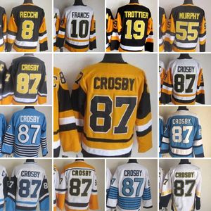 1967-1999 Movie Retro CCM Hockey Jersey Embroidery 87 Sidney Crosby 55 Larry Murphy 19 Bryan Trottier 10 Ron Francis 8 Mark Recchi Vintage Jerseys