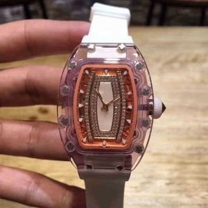 Watch Rm07-02 Womens Multifunctional 2824 Automatic Mechanical Crystal Case Rubber Watch