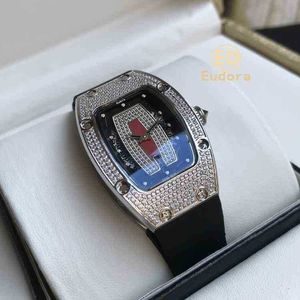 Luxury Mens Mechanics Watches Na rękę zegarek Red Lips RM007 Women Automatyczne mechaniczne diamentowe stadiki nieba moda