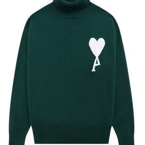 Suéteres femininos Versão de uma marca de moda francesa Big Love A Sweater de colarinho alto Peach Heart Mulheres Mulheres solteiras Casas de casal Y2K TRF 221014
