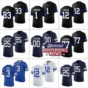 77 Chandon Herring BYU Cougars College Football Maglie Independence Bowl Jaren Hall Zach Wilson Troy Warner Puka Nacua Baylor Romney Dax Milne Tyler Allgeier