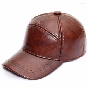 Berets Echtes Kuh Leder Männer Casquette Hut Schwarz Braun Kaffee Haut Männlich Baseball Casual Winter Warme HutBerets