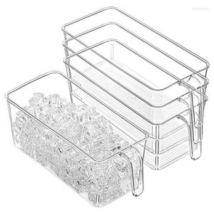 Garrafas de armazenamento BIN Organizador de geladeira Clear Food With Handle for Fridge Pantry Organiza e