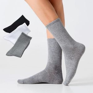 Meias masculinas, algodão, negócio casual respirável primavera inverno quente masculino comprido e alto tubo de tubo sólido cor sólida preto cinza sox