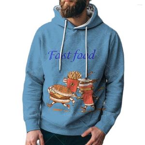 Herr t -skjortor hösten 3d utskrift mat ritning hoodie casual rolig kort ärm topp unisex överdimensionerad modesport