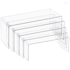 Jewelry Pouches Bags Jewelry Pouches 5 Pack Clear Acrylic Display Risers Sizes Riser Shelf Showcase Fixtures For Cake Drop Delivery Dhs5J