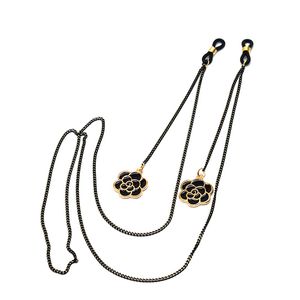 New fashion Eyeglasses chains eleglant camellia pedant metal sunglasses lanyord anti-slip silica-gel loop string rope holder glasses accessories for women