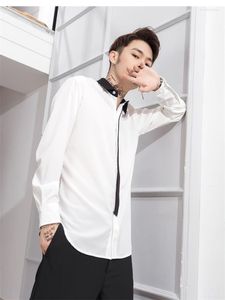 Casual Shirts Men's Long-sleeve Shirt Spring and Autumn Korean Business Mature Yamamoto Slim Simple Large Size