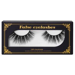 Natural Thick Mink False Eyelashes Soft Light Curly Crisscross Handmade Reusable Multilayer Fake Lashes Full Strip Lash with Retail Packing Box