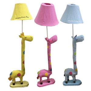Fabric Giraffe Floor Lamp New Modern Romantic Rural Study Room Stand Light Cute children bedroom Blue/Pink/Yellow Table Floor Lights
