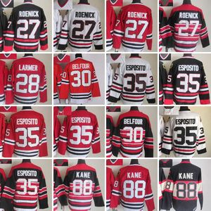 1926-1999 영화 레트로 CCM 하키 저지 자수 27 Jeremy Roenick 35 Tony Esposito 88 Patrick Kane 30 Ed Belfour 28 Steve Larmer 빈티지 유니폼