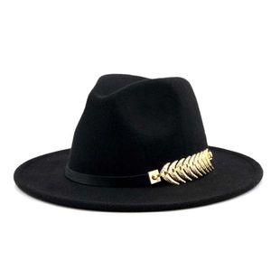 Beanie/Skull Caps New Wool Fedora Hat Hawkins Felt Cap Wide Brim Ladies Trilby Chapeu Feminino Hat Women Men Jazz Church Godfather Sombrero Caps T221020