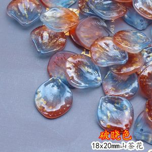 10pcs 20x18mm Floral Petal Lampwork Crystal Glass Loose Top Drilled Pendants Beads for Jewelry Making DIY Crafts Flower Findings