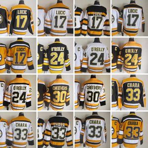 1924-1999 Film Retro CCM Hockey Jersey Stickerei 33 Zdeno Chara 24 Terry O'reilly 17 Milan Lucic Vintage Jerseys