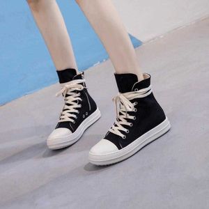 드레스 슈즈 여성 운동화 지퍼 캔버스 캐주얼 신발 여성 2021 패션 여성 검은 운동화 44 Chaussure Femme Spring Ladies Shoe T221012