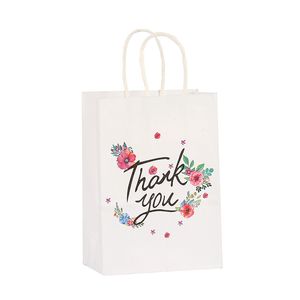 Thanksgiving White Card Kraft Paper Make -uptassen Engelse schetters schokken cadeau handtassen in bulk cosmetische organisator met handvat